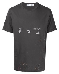 T-shirt girocollo stampata grigio scuro di Off-White