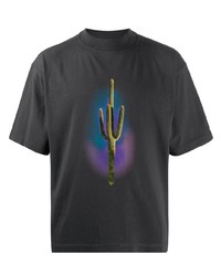 T-shirt girocollo stampata grigio scuro di Palm Angels