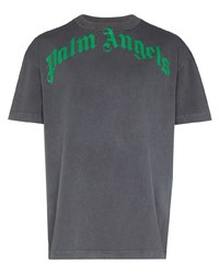 T-shirt girocollo stampata grigio scuro di Palm Angels