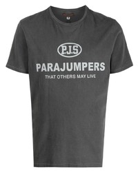 T-shirt girocollo stampata grigio scuro di Parajumpers