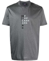 T-shirt girocollo stampata grigio scuro di Paul & Shark
