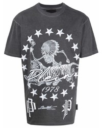 T-shirt girocollo stampata grigio scuro di Philipp Plein