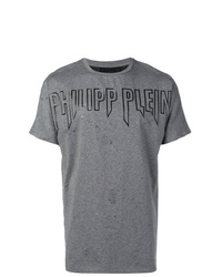 T-shirt girocollo stampata grigio scuro di Philipp Plein