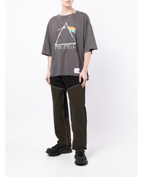 T-shirt girocollo stampata grigio scuro di Maison Mihara Yasuhiro