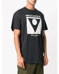 T-shirt girocollo stampata grigio scuro di Maison Margiela