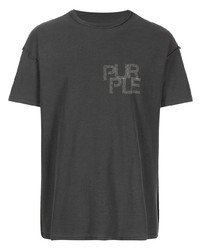 T-shirt girocollo stampata grigio scuro di purple brand