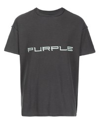 T-shirt girocollo stampata grigio scuro di purple brand