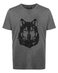 T-shirt girocollo stampata grigio scuro di Ron Dorff