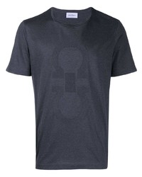 T-shirt girocollo stampata grigio scuro di Salvatore Ferragamo
