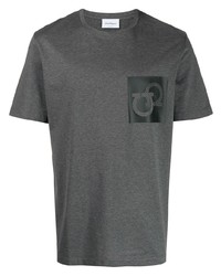 T-shirt girocollo stampata grigio scuro di Salvatore Ferragamo