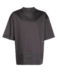 T-shirt girocollo stampata grigio scuro di SONGZIO