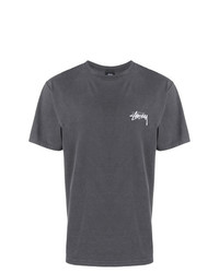 T-shirt girocollo stampata grigio scuro di Stussy