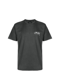 T-shirt girocollo stampata grigio scuro di Stussy