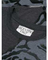 T-shirt girocollo stampata grigio scuro di Valentino