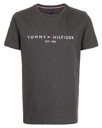 T-shirt girocollo stampata grigio scuro di Tommy Hilfiger