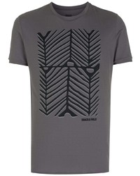 T-shirt girocollo stampata grigio scuro di Track & Field