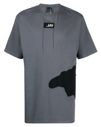 T-shirt girocollo stampata grigio scuro di VAL KRISTOPHE
