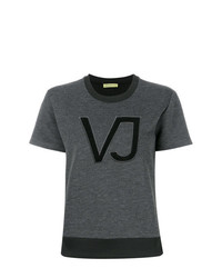 T-shirt girocollo stampata grigio scuro di Versace Jeans