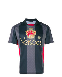 T-shirt girocollo stampata grigio scuro di Versace