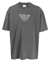 T-shirt girocollo stampata grigio scuro di Vetements
