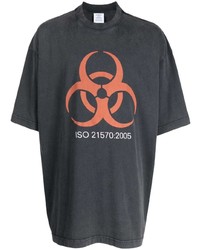 T-shirt girocollo stampata grigio scuro di Vetements