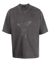 T-shirt girocollo stampata grigio scuro di We11done