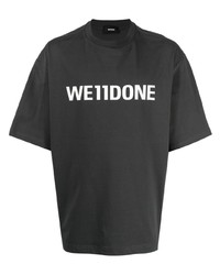 T-shirt girocollo stampata grigio scuro di We11done