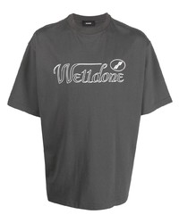 T-shirt girocollo stampata grigio scuro di We11done