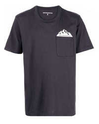 T-shirt girocollo stampata grigio scuro di White Mountaineering
