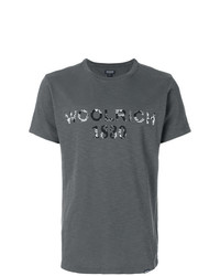 T-shirt girocollo stampata grigio scuro di Woolrich