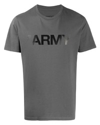 T-shirt girocollo stampata grigio scuro di Yves Salomon Homme