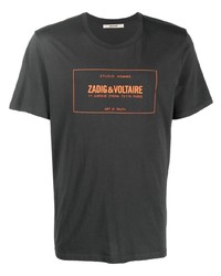 T-shirt girocollo stampata grigio scuro di Zadig & Voltaire