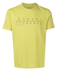 T-shirt girocollo stampata lime di Armani Exchange