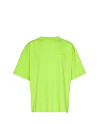 T-shirt girocollo stampata lime di Balenciaga