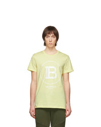 T-shirt girocollo stampata lime di Balmain
