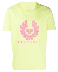 T-shirt girocollo stampata lime di Belstaff