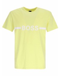 T-shirt girocollo stampata lime di BOSS