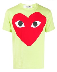 T-shirt girocollo stampata lime di Comme Des Garcons Play