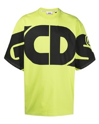 T-shirt girocollo stampata lime di Gcds