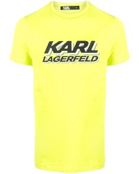 T-shirt girocollo stampata lime di Karl Lagerfeld