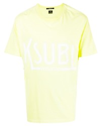 T-shirt girocollo stampata lime di Ksubi