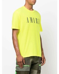 T-shirt girocollo stampata lime di Amiri