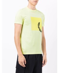 T-shirt girocollo stampata lime di Fred Perry
