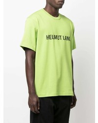 T-shirt girocollo stampata lime di Helmut Lang