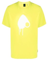 T-shirt girocollo stampata lime di Moose Knuckles