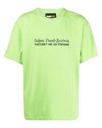 T-shirt girocollo stampata lime di PACCBET