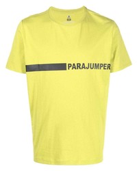 T-shirt girocollo stampata lime di Parajumpers