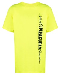 T-shirt girocollo stampata lime di Pleasures