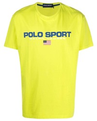 T-shirt girocollo stampata lime di POLO RALPH LAUREN SPORT