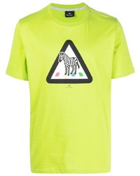 T-shirt girocollo stampata lime di PS Paul Smith